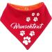 Both-sided multicolor dogs turning cloth (FB: red-orange) (Gr.2- HU 31-35 cm) with your desired text size 2- neck circumference 31- 35 cm red-orange