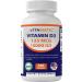 Vitamatic Vitamin D3 5000 IU (125 mcg) - 500 Softgels (Olive Oil Based) - 500 Days Supply - for Healthy Muscle Function  and Immune Support  Non-GMO  Gluten Free in Cold-Pressed Mini Softgels