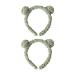 XNHIU 2 Pieces Bear Ears Headbands Fluffy Bear Ears Hairbands Makeup Headbands Hair Accessories for Washing Face Party Decoration (Green)
