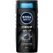 Nivea Men Deep Active Clean Shower Gel (250 ml) Revitalising Shower Gel with Activated Charcoal pH Skin-Friendly Shower Gel for the Body Face and Hair