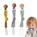 Idezek Baby Pacifier Clip - Pacifier Leash | Baby Pacifier Straps One Piece Pacifier Clip Holder for Teething Ring Wooden Clips Design