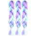 LDMY 24 Jumbo Braids Hair Extensions - Multi-Color Kanekalon Synthetic Hair for Women - 6PCs Pack in Pink Purple Blue Green - 100g/PC - Buy Online on GoSupps.com