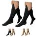 Closed Toe 15-20 mmHg Zipper Compression Leg Calf Socks (2 Pairs) (XX-Large Black) XX-Large Black