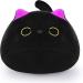 Kawaii Black Cat Plush Stuffed Toy - Chubby Cat Pillow for Home Decoration - 7.9 inch (20cm) - Buy Online on GoSupps.com
