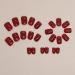 24Pcs Short Square Glossy Purplish Red Press on Nails with Glue - French Tips Fake Nails for Women - Nail Art Accessories - Buy Online on GoSupps.com