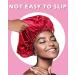 Auban Large Satin Lined Bonnet for Sleeping - Red | Adjustable Elastic Band | Double Layer Silk Wrap for Women's Hair Care - Buy Online on GoSupps.com