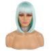 eNilecor Mint Green Short Bob Wig ? 12 Straight Synthetic Hair with Bangs | Cosplay & Daily Use + Free Wig Cap - Buy Online on GoSupps.com