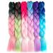 24inch Synthetic Ombre Glitter Jumbo Braids Extensions Sparkle Rainbow Braiding Hair For Women DIY Hairstyle(H61) 24inch H61 - Buy Online on GoSupps.com