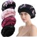 Silk Satin Bonnet-4 Packs Women Satin Hair Bonnet for Curly Hair Satin Bonnet Silk Sleep Cap Silk Hair Wrap for Sleeping Black Hair Multi-colored c