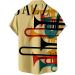 HDDK Men's Casual Short Sleeve Hawaiian Shirt - Rainbow Vintage Jazz Print, Regular Fit Beach Top - Buy Online on GoSupps.com