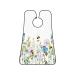 Watercolor Flower Butterfly Beard Bib Wildflower Plant Beard Hair Catcher Non Stick Grooming Cloth for Shaving and Trimming Salon Cape Apron Gifts for Men
