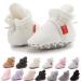 Sonsage Infant Baby Girls Boys Snow Boots Soft Anti-Skid Sole Ankle Premium Booties Newborn Toddler Prewalker Winter Warm Crib Shoes 0-6 Months A01 White