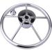 11 Stainless Steel Sport Boat Steering Wheel - 5 Spoke Destroyer Style with Knob & Center Cap - Buy Online on GoSupps.com