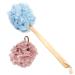Shower Loofah, Bath Sponge Set Includes 1 Long Handled Back Scrubber & 1 Shower Brush for Women & Men Body, Exfoliating Scrubber Brush for Spa Washing, Blue & Pink 2 Piece Set