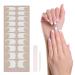 Semi Cured Gel Nail Strips French Gel Nail Stickers 20 Nail Wraps Soft Self-Adhesive Gel Nail Polish Strips French Tip Stickers French Manicure Stickers for Women Girls Nail Art French White Tip