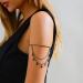 Stars Pendant Layered Tassels Armlet - Stylish Open Cuff Upper Arm Jewelry for Women | Black Stars Party Accessory - Buy Online on GoSupps.com