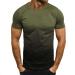 LADIGASU Men Tee Shirt Gradient Color Fashion Shirts Round Neck Short Sleeve T-Shirts Relaxed Fit Gym Workout Tee Tops Green T Shirts for Men Medium