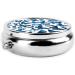 Blue Butterflies Round Pill Box | 3 Compartment Mini Decorative Travel Organizer for Tablets & Vitamins - Buy Online on GoSupps.com
