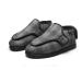 Diabetic Edema Shoes for Men Adjustable Men Plantar Fasciitis Touch Close Bar-Strap Slippers Lightweight Walking Mesh Breathable Wide Foam Slippers 7.5 Gris