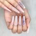 Artquee 24pcs French Nude White Ballerina Crystal Long Glossy Coffin Fake Nails - Z04 - Buy Online on GoSupps.com