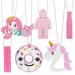 6 PCS Sensory Chew Necklace Teether Chew Toys Safety Food Grade Silicone for Kids Toddlers ADHD Autistic Biting Needs Oral Motor Teether Chew Pendant Toy with Adjustable Buckle for Baby Boys Girls Pink