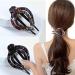 Yusier 2PCS Heart Duckbill Clip - Fashion French Curved Ponytail Hair Clips for Women - No Slip Strong Large Barrettes for Thick Hair (Rock Texture) - Buy Online on GoSupps.com