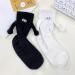 Magnetic 3D Doll Eyes Black Socks for Women - Breathable Cotton Middle Tube Socks 1 Pair - Buy Online on GoSupps.com