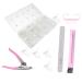 Beavorty 1 Box Nail Art Box Press on Fake Nails Clear False Nail Mini Nail kit Nail Tips Nail Kits Nail File Buffer Long Fake Nails Acrylic Nail Accessories Full Coverage Plastic 15x6cm