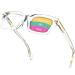 VISOONE Spring Hinge Trendy Blue Light Blocking Glasses Square with Anti Computer Glare for Gaming Women Men YALE