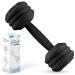 Baby Dumbbell Toy - Silicone Dumbbell Teether Toys Weight Rattle Sensory Toy for Babies - Great Gift for Baby and Toddler Girls or Boys Black