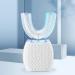 ksoia Ultrasonic Toothbrush Adult Electric Toothbrush Sonic Toothbrush 360  Oral Cleaning Wireless Charging & LED Light|IPX7 Waterproof U-Shaped Brush Head Protects Gums (White)
