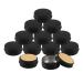 Basic packing 24 pieces 15ml matt black empty round aluminum jar with screw cap aluminum dose Aluminum screw boxes of Cerz dose of cosmetics cosmetic cans tin cans with 24 pieces 35mm sticker