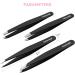 FACEMADE 4 Pack Tweezers Set - Professional Stainless Steel Tweezers for Men and Women Precision Eyebrow Tweezers for Facial Hair Chin and Ingrown Hair Removal (Black) - Buy Online on GoSupps.com