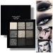 GL-Turelifes 9 Colors Matte&Pearl Black Eyeshadow Palette Smoky Eye Shadow Makeup Silver Glitter Grey Eyeshadow with Mirror Waterproof Sweat-proof Long Lasting Eye Shadows (Black)
