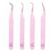 M LASH - Nano Fiber Tip - Diamond Grip Eyelash Exension Tweezer Set - V5 Professional Lash Tool (Lilac)