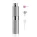 TOUREAL 8ML aluminum perfume atomizer replenished empty pinstripes perfume dust travel caterpillars bottle for on the go (silver)