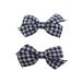 Topkids Accessories 2pc Back to School Hair Bows Set Stylish Girls Clip-In Hair Bow Accessories Hair Clips Colourful School Hair Slide Girls Kids Children (8cm Gingham Check Navy)