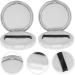Beavorty Empty Compact with Sifter 2pcs Portable Loose Box Case with 2pcs Puff 7.5x7.5cm Silver - Buy Online on GoSupps.com