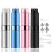 Lil Ray 8ml Portable Mini Perfume Atomizer(4 PCS),Refillable Empty Small Spray Bottle for Travel, Twist Tpye Pocket Cologne Sprayer (Matte Black, Pink, Blue, Silver) 4 Colors