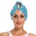 Panda Beach Hair Towel 2 Pack Super Absorbent Hair Drying Towel Quick Dry Hair Turbans Head Towel with Button Twisty Wrap for Women Girls