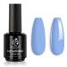 Beetles Gel Nail Polish -1 Pcs 15ml Baby Blue Gel Nail Polish Blue Gel Polish Soak Off UV LED Nail Lamp Gel Base Coat and Top Coat Required Nail Art Manicure Salon DIY at Home C-Baby Blue