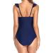 Tankini Ruffles: Swimsuit One Piece Women's Monokini Push Up Bikini V-Neck Sexy Tankini Swimsuit with Leg Swimwear Women's Tankini Tummy Control Swimsuit Women One Piece Beachwear Navy XL - Buy Online on GoSupps.com