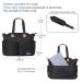 Lekebaby Large Black Quilted Baby Diaper Bag with Changing Mat | Travel Messenger Bag for Moms - Buy Online on GoSupps.com