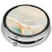 Beach Starfish Round Pill Box - 3 Compartment Organizer for Purse & Pocket | Portable Travel Pill Box - Buy Online on GoSupps.com