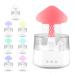 Rain Cloud Humidifier Water Drip 2 in 1 Rain Cloud Diffuser 7 Colors Rain Drop Humidifier Mushroom Aromatherapy Essential Oil Diffuser for Bedroom and Desk (White)