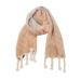 Women's cotton scarf high -quality ladies knitting scarf with wool soft wrap triangular scarf poncho cape with button triangular cloth unit size brown