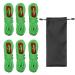 KRATARC 4m Outdoor Guy Lines Tent Cords Lightweight Camping Rope with Aluminum Guylines Adjuster Tensioner Pouch for Tent Tarp Canopy Shelter Camping Hiking Backpacking (Green- 6pcs)
