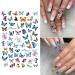 3D Butterfly Nail Art Decals Stickers - Self-Adhesive Nail Decorations for DIY Acrylic Nails Design (6 Sheets) - Buy Online on GoSupps.com