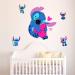 SKTWTL 3D Lilo and Stitch Wall Stickers Children Cartoon Wall Decals Bedroom Background Wall Decoration PVC Wall Decor for Nursery Kids Paly Room Living Room Bedroom (16.5X23.6) inch W01