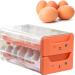 Egg Container for Refrigerator Double Layer Egg Drawer Transparent Lengthen Independent Slot Egg Holder Egg Storage Container Egg Storage Container for Fridge(Orange) - Buy Online on GoSupps.com